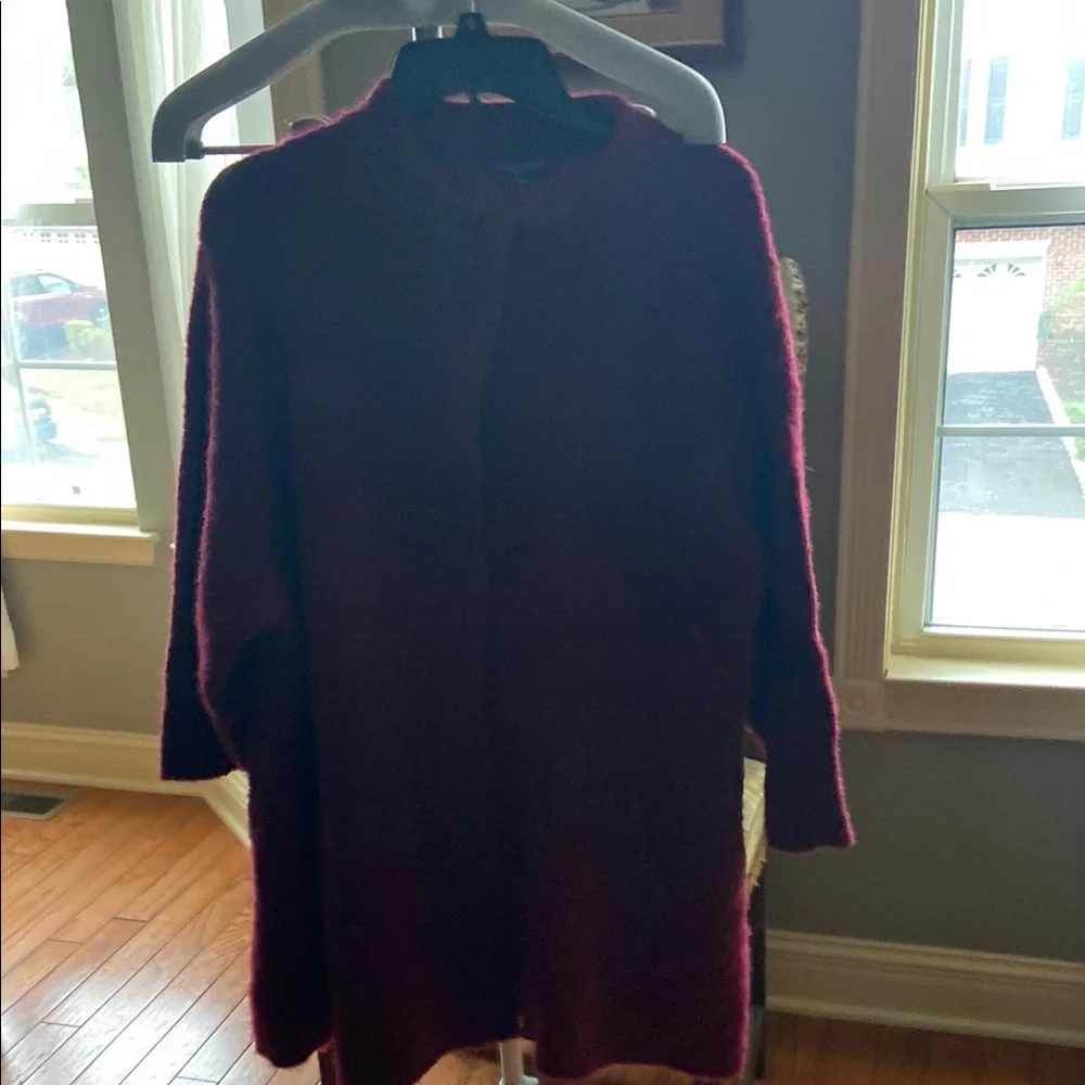 Women's Wool Eileen Fisher Burgundy Sweater - Picture 1 of 9